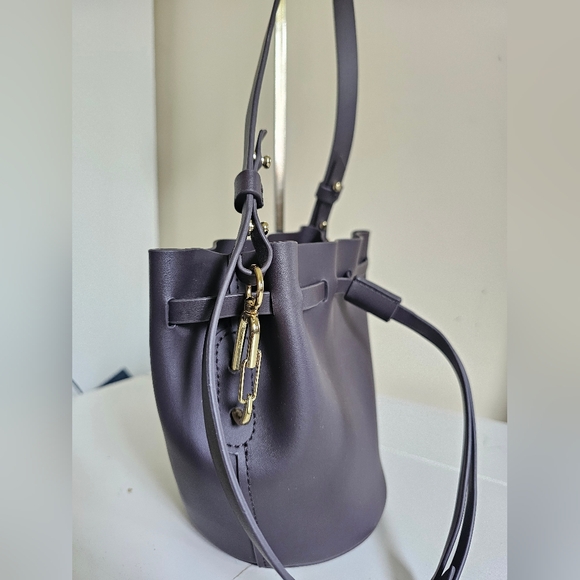 ZAC Zac Posen Belay Drawstring Leather Small Bucket Bag - Picture 7 of 9